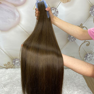 Tape-in Haarverlängerungen 12A Qualität Großhandel 100% Europäisches Rohes Unverarbeitetes Doppelt Gezogenes Tape-in Haarverlängerungen Echthaar - Product Image 3