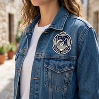 Écusson brodé personnalisé « Ocean Melody Crest » à thermocoller pour vestes, chapeaux et vêtements – Vente en gros OEM