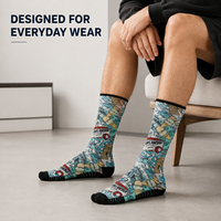 Chaussettes numériques personnalisées OEM pour adultes, en polyester/nylon/coton/bambou/laine, résistantes aux déchirures, à séchage rapide, respirantes et sans coutures, pour l'automne
