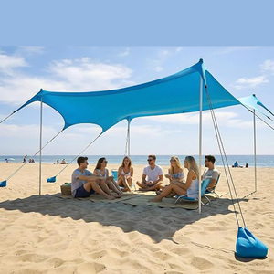 Tenda Parasole da Spiaggia Oxford Quattro Stagioni UPF 50+ con Sacchi di Sabbia Antivento Portatile per Campeggio e Pesca all'Aperto - Product Image 1
