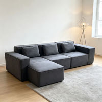 Canapé modulaire en tissu moderne, rembourré en mousse, avec dossier carré, écologique, deux places, meubles de salon