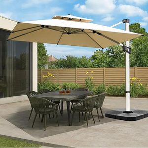 Big <span class=keywords><strong>Roma</strong></span> Umbrella Double Top Garden Patio Umbrella Poste lateral de aluminio con manivela Impermeable Protección Uv - Product Image 2