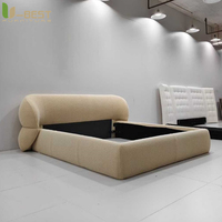 U-best Hauptschlafzimmerbett 1,8 Meter Rotes Netz Prinzessinnen-Hochzeitsstil Massivholzrahmen Luxuriöses Rundbett für Zuhause und Hotels