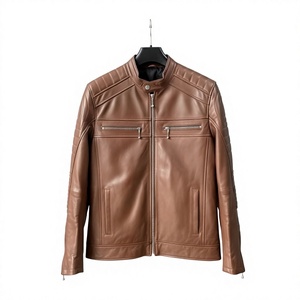 Custom Color Unisex Leather Racer <b>Jacket</b> Canvas Fabric Regular Fit Eco Friendly Durable Waterproof Breathable Winter BS Front - Product Image 2