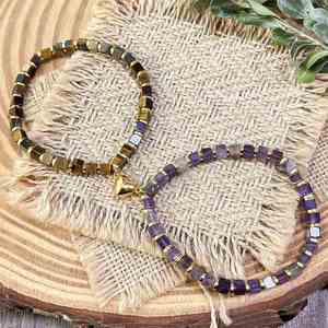 Natural Stone Bracelet Colorful Glass <b>Beaded</b> Friendship Bond Seamless Influencer Choice Item Anti-tarnish Packaging - Product Image 2