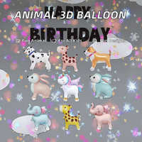 Ballons en aluminium Rainsun, motifs animaux 3D (éléphant, lapin, girafe, dinosaure, licorne), nouveaux, avec roue de marche, jouet cadeau individuel