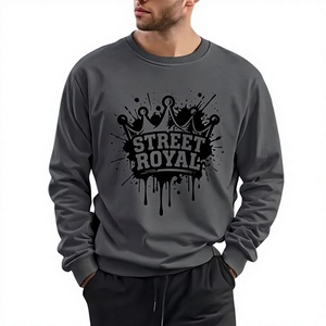 เสื้อสเวตเชิ้ตคอกลมผ้าฝ้ายฟลีซ 100% สำหรับผู้ชาย หนัก 350 GSM สวมใส่สบายในฤดูหนาว บริการ OEM ODM - Product Image 4