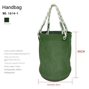 Sac à outils cylindrique en toile à fond rigide, seau de rangement pour électricien et travailleur en hauteur, sac suspendu pour électricien - Product Image 5