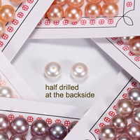 Perles naturelles de qualité AAA de 8 à 8,5 mm, perles en vrac, lustre intense, blanc, rose, lavande, noir, pour la fabrication de boucles d'oreilles