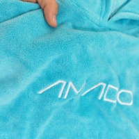 Serviette de plage en microfibre terry de couleur unie avec logo personnalisé, séchage rapide, poncho à capuche pour la plage, la natation, les sports de plein air