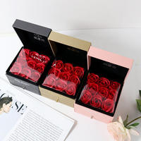 Opbergdoosje voor sieraden met 9 kunstmatige rozen, ringendoosje, Valentijnsdag cadeaudoosje, premium cadeau voor verjaardagscadeaus