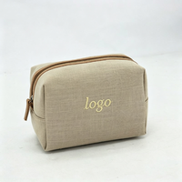 Pochette cosmétique réutilisable et lavable en coton, organiseur de maquillage avec logo personnalisé pour le rangement de cosmétiques et de produits de toilette
