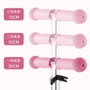 Children's Scooter 3 Wheels Height Adjustable With <b>Lights</b> For Ages 3-6 Years Pink Color - Product Image 3