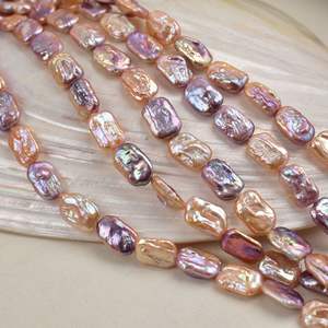 Perle rectangulaire baroque blanche naturelle, faite à la main, pour la fabrication de bijoux DIY, boucles d'oreilles, collier, bracelet, accessoires - Product Image 2