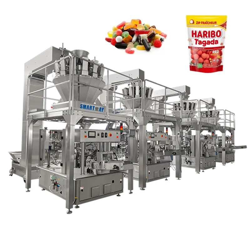 Multi-function Sweets Doypack Premade bag Confection Packaging Machine Rotary Candy Chewing Gum Packing Machine