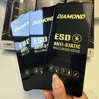 Protection d'écran en verre trempé anti-statique ESD à découpe diamantée pour iPhone 16 Pro Max 15 14 Plus 13 12 11 Pro