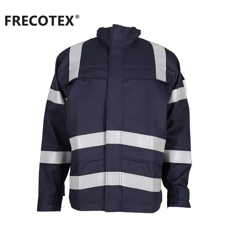 FRECOTEX jaket Keamanan bekerja, pakaian pelindung pengelasan tahan api biru tua