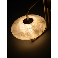 Lustre LED sur mesure au design Art Déco avec texture marbre, installation pour projets de grande envergure, cadre en laiton, pour salon
