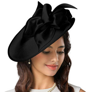 Vente chaude Deluxe Haute Qualité Femmes Kentucky Derby <span class=keywords><strong>Robe</strong></span> Église Fête De <span class=keywords><strong>Mariage</strong></span> Satin Église <span class=keywords><strong>Chapeau</strong></span> - Product Image 2