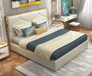 Letto Moderno Nordico Semplice per Camera da Letto Matrimoniale, Letto per <span class=keywords><strong>Due</strong></span> Persone 1,8 m, Letto in Tessuto Lavabile - Product Image 2