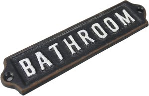 Bathroom Sign Plaque Metal Vintage - Product Image 2