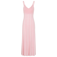 Robe longue maxi élégante en tricot rayé pour femme, col en V, bretelles spaghetti, côtelée, moulante, sexy, pour l'été, la plage et les vacances