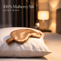 Masque de sommeil en soie de mûrier 100% biologique personnalisé avec logo, cache-yeux de voyage en soie pour dormir