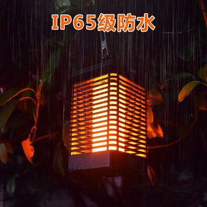 <b>Solar</b> Flame Lamp Square <b>Hanging</b> Outdoor Garden <b>Light</b> Auto On At Night No Wiring - Product Image 4