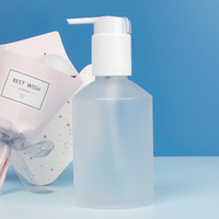 Bouteille de savon liquide, shampoing ou lotion en PET rechargeable de 150 ml avec pompe transparente et impression sur la surface