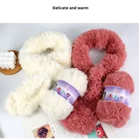 Wholesale 100% Polyester Mink Yarn Faux Fur Yarn Long-Haired Fancy Yarn for Hand Knitting Eco-Friendly Anti-Pilling Dyed Yarn