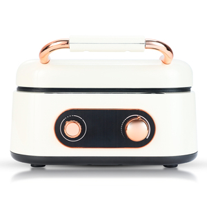 Pentola Elettrica RAF Square Hot Pot Grill 3 <span class=keywords><strong>in</strong></span> 1 con Doppia Piastra per Friggere, Efficiente per Bistecche e <span class=keywords><strong>Pizza</strong></span>, Controllo a Due Manopole - Product Image 4