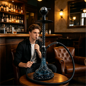 Set de Shisha Portátil con Base de Vidrio de 6 Colores, 60CM, de Lujo, de Aleación de Aluminio, con Diseño de Bolígrafo Árabe, para Bares y Discotecas - Product Image 2