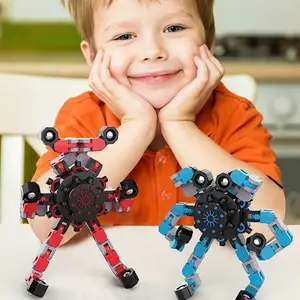 Fingertip Spinner Spining Top Toys Deformable Robot Bearing Fidgets Sensory Toys Spiral Spinner