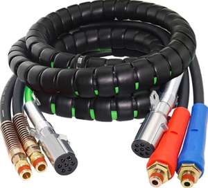 WJH مجموعة خرطوم خط الهواء ABS لخطوط الطيران التفاف نصف شاحنة خرطوم 12 قدم 3 في 1 للشاحنات مقطورة جرار - Product Image 5