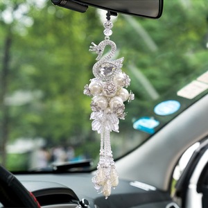 Colgante para Auto Estilo Cisne de Cristal con Cristales Blancos y Morados para Decoración Interior - Product Image 3