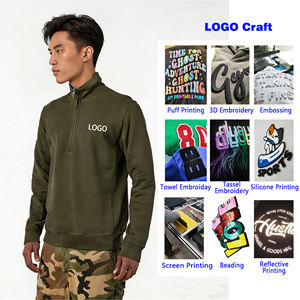 DUOLLB Felpa da Uomo in Pile con Cerniera a Un Quarto, <span class=keywords><strong>Manica</strong></span> con Iconico Stemma a Bussola, per <span class=keywords><strong>Polo</strong></span>, Tessuto in Spugna Ricamato Personalizzabile - Product Image 2