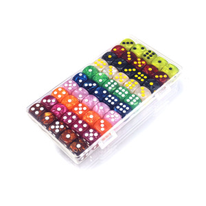 Cubo de dados acrílicos de 16 mm con efecto perla de mármol, 50 piezas en caja de almacenamiento, para juegos de bebida, actividades en el aula y artículos para fiestas - Product Image 2