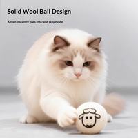 Balles de jeu silencieuses pour chat en laine de mouton naturelle, jouets interactifs en feutre mignons pour animaux de compagnie, balles d'exercice silencieuses pour chatons à jouer seul à l'intérieur