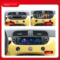 Pour Fiat 500 2007-2015 Navigation automobile Android pour écran tactile Tableau de bord USB Contrôle central Lecteur MP5 Tout-en-un