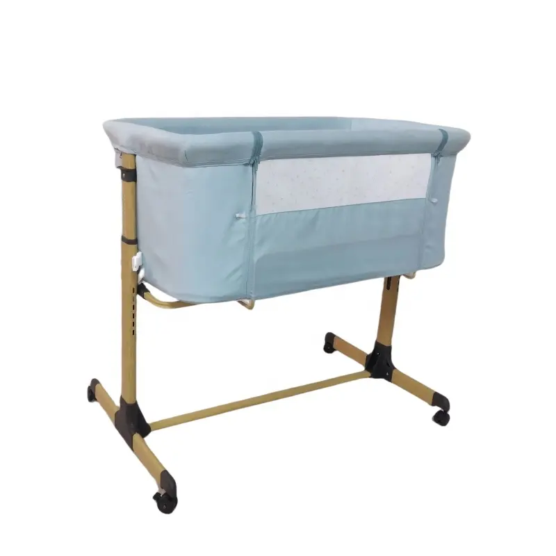 Berço portátil dobrável com 6 quadros retos ajustáveis, berço lateral para bebês recém-nascidos, preço competitivo