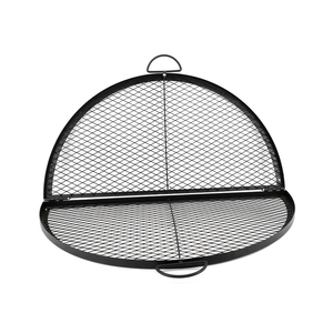 Rejilla redonda de acero de alto carbono para barbacoa de hierro fundido, rejilla para acampar al aire libre, <span class=keywords><strong>malla</strong></span> de alambre portátil para barbacoa - Product Image 1