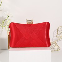 Sac de dîner pour femmes transfrontalières européennes et américaines, sac de soirée à franges en satin, sac à bandoulière de rangement pour cosmétiques