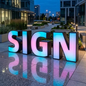 Letras Iluminadas de <span class=keywords><strong>Acero</strong></span> Inoxidable, Letrero LED de 4 pies con Cambio de Color, Letrero LED RGB Personalizado para Exteriores - Product Image 3