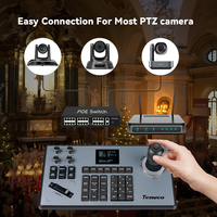 Controlador de teclado con joystick PoE USB IP RS485 RS232 para cámara PTZ, transmisión en vivo, cámara, Iglesia