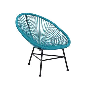 Chaise de jardin Chaise en rotin PE métal avec pieds triangulaires Ensemble de chaises Acapulco