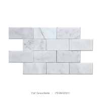 Collection de mosaïques en marbre blanc Bianco Carrara Centurymosaic, mosaïque de sol et de mur polie, crédence de cuisine en marbre, vente en gros