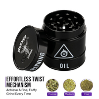 Broyeur à fumée en alliage de zinc noir, 3 pièces, 42 mm, broyeur manuel portable, étanche, réutilisable, accessoire pour fumeurs