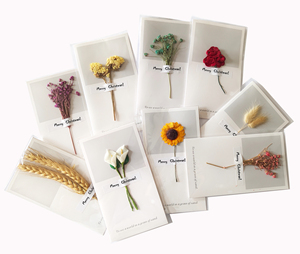 In ấn New Arrival <span class=keywords><strong>2025</strong></span> giáng sinh thẻ lễ hội Nguồn cung cấp có thể ghi khô hoa thiệp chúc mừng Cảm ơn bạn thẻ - Product Image 1