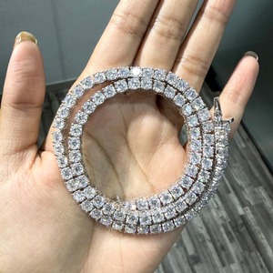 Premium Quality Moissanite Tennis Chain <b>Necklace</b> Stylish Jewelry with <b>Long</b> Lasting and Fine Finish Available At Best Price - Product Image 1