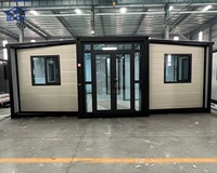 Maison conteneur modulaire pliable avec 1 ou 2 chambres, salle de bain et cuisine pour logement de travailleurs sur chantier